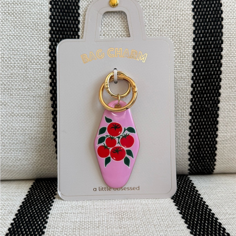 Retro Motel Key Tomato Bag Charm